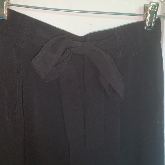 ZARA TRAFALUC COLLECTION belted tie front black capri pants - Picture 3 of 6